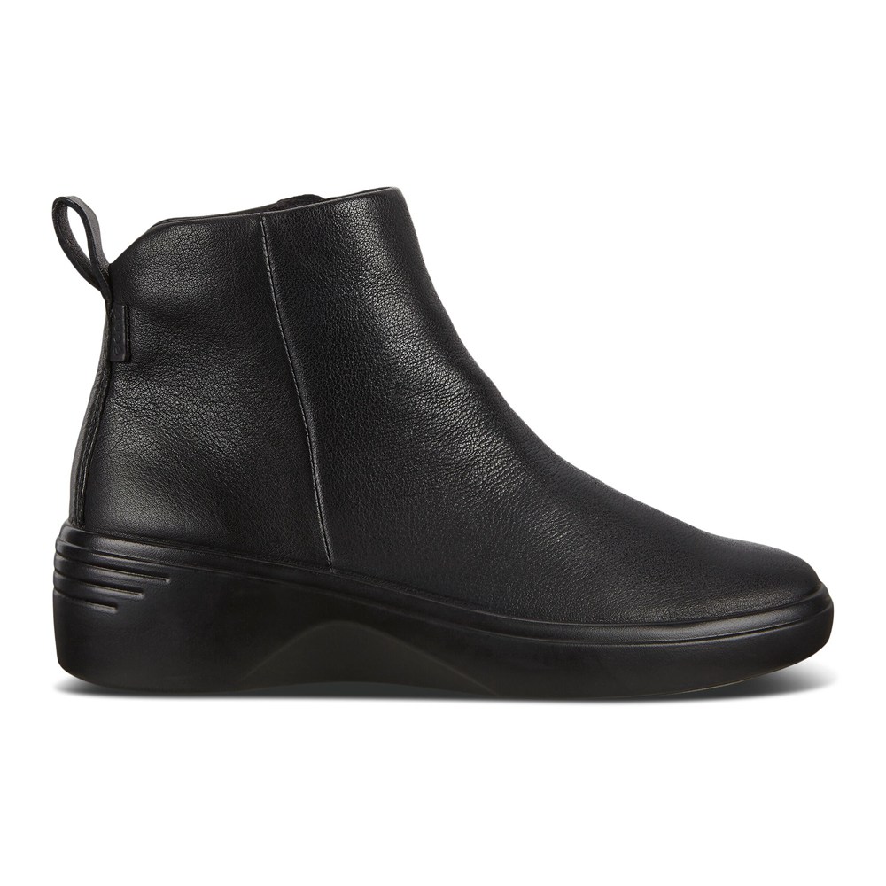 Womens Boots - ECCO Soft 7 Wedge - Black - 9145AQKVO